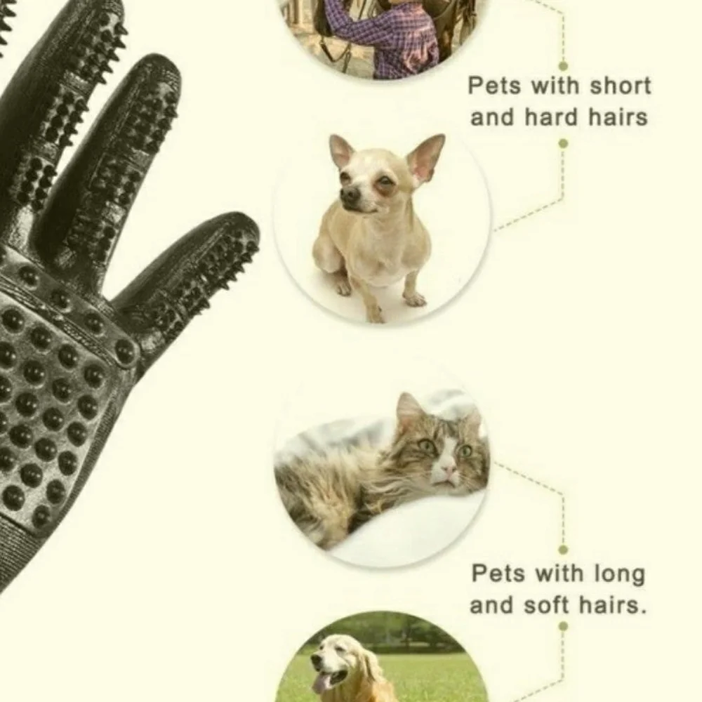 Pet grooming gloves